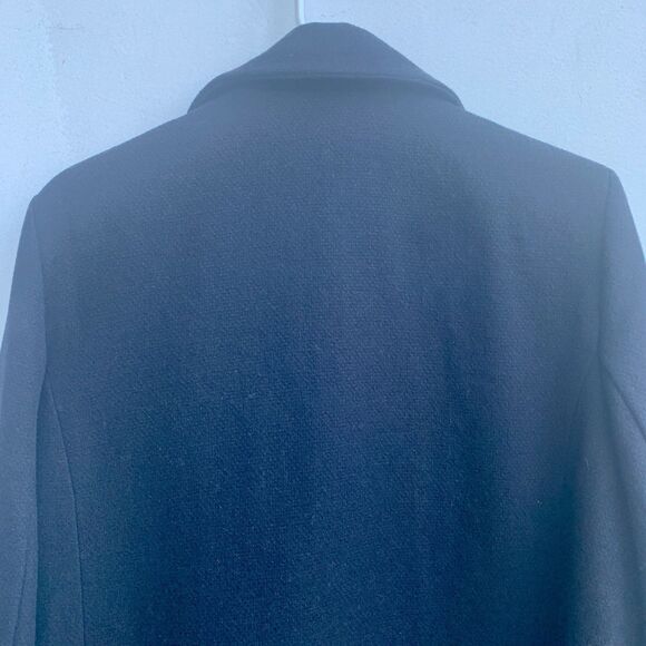 MNG Mango Double Breast Wool-Blend Coat Jacket Black Women's Large Gold Buttons - Picture 6 of 9